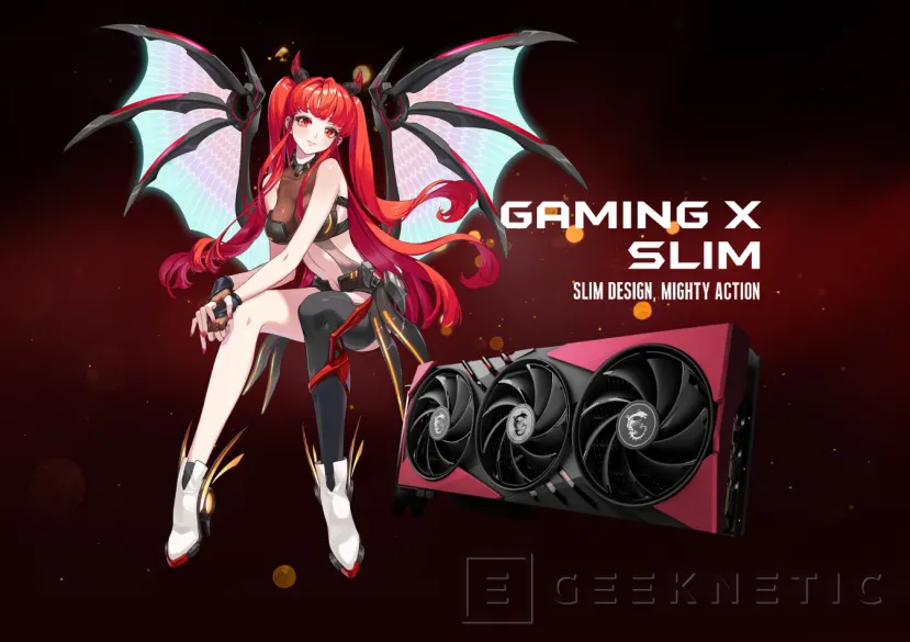 Geeknetic MSI presenta la RTX 4070 SUPER GAMING X SLIM MLG con un diseño en color rojo y backplate personalizado 1
