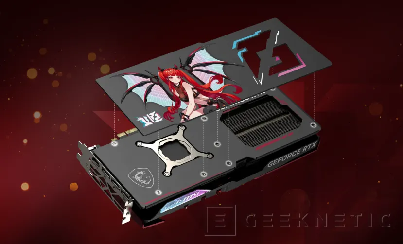 Geeknetic MSI presenta la RTX 4070 SUPER GAMING X SLIM MLG con un diseño en color rojo y backplate personalizado 2
