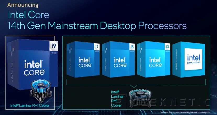 Geeknetic Intel presenta 18 nuevas CPUs 14 Gen de 35 y 65 W de TDP con hasta 24 núcleos y 5,8 GHz 3