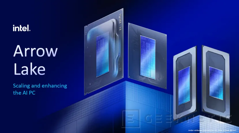 Geeknetic Intel confirma para más adelante  los Arrow Lake-HX y H, WiFi 7, NPU 3 Gen, hasta 99 TOPS y nuevas gráficas Intel Xe 1