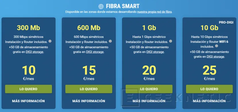 Geeknetic Get Digi fiber from only 10 euros, mobile with unlimited calls and data for 15 euros 1