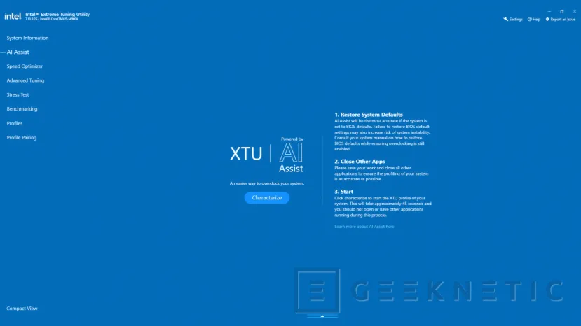 Geeknetic Intel updates XTU to version 10.0 only compatible with Arrow Lake 2