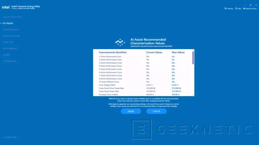 Geeknetic Intel updates XTU to version 10.0 only compatible with Arrow Lake 3