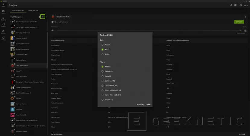 Geeknetic Nueva versión Beta de la App NVIDIA con posibilidad de volver a una versión anterior de drivers y controles G-SYNC 5