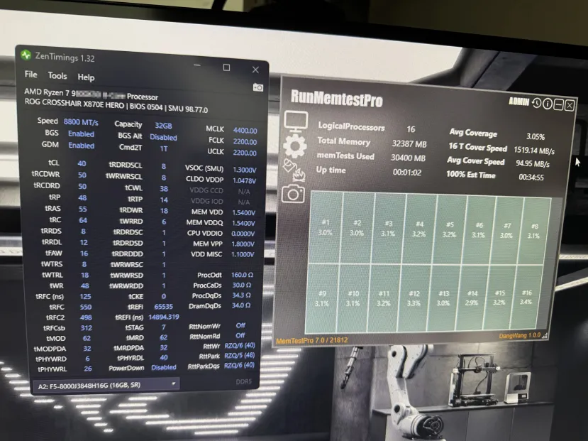 Geeknetic Se ha visto un AMD Ryzen 9800X3D funcionando con memoria DDR5 a 8.800 MT/s 1