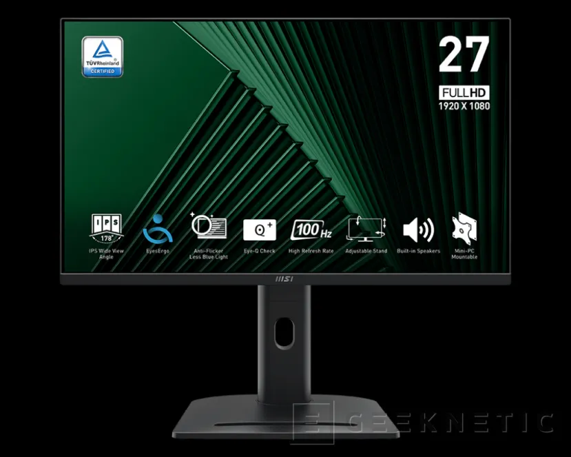 Geeknetic Nuevo monitor MSI PRO MP275QPDG con carga de 98W, señal de vídeo y Dock conectando un solo cable 2