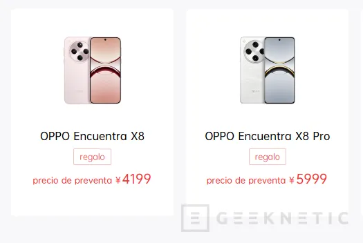 Geeknetic Nuevos Oppo Find X8 y X8 Pro con MediaTek Dimensity 9400 y hasta doble cámara periscópica 1