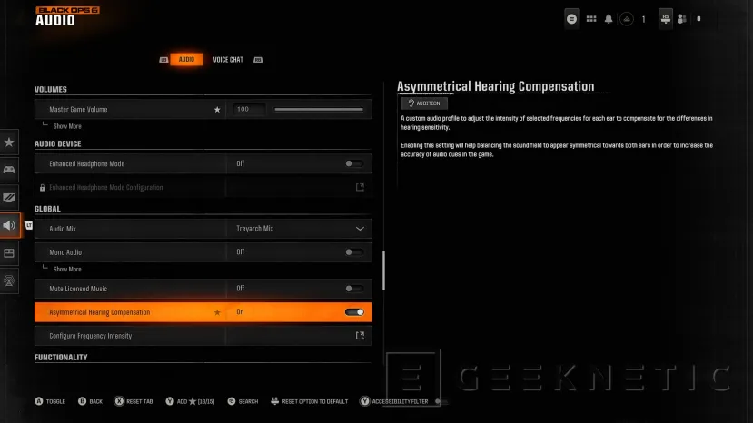 Geeknetic New Accessibility options in CoD: Black Ops 6, asymmetric hearing compensation or arachnophobia mode among others 1