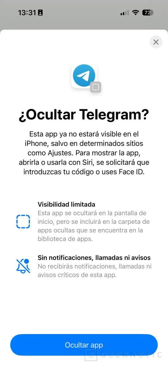 Geeknetic Cómo ocultar y bloquear aplicaciones con Face ID en un iPhone con iOS 18 5