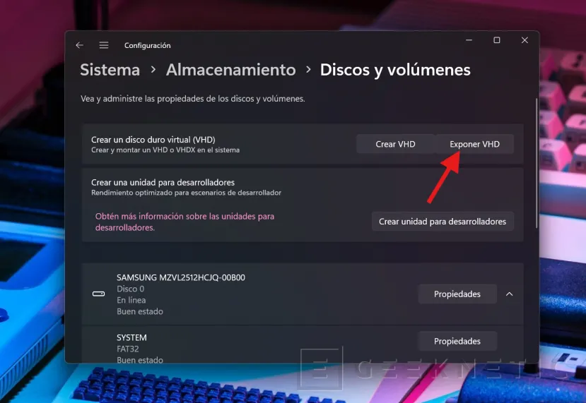 Geeknetic Cómo crear y montar un disco duro virtual (VHD) directamente con Windows 10