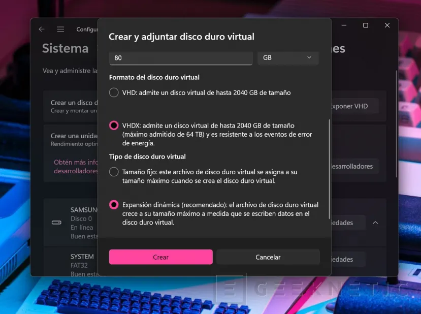 Geeknetic Cómo crear y montar un disco duro virtual (VHD) directamente con Windows 5