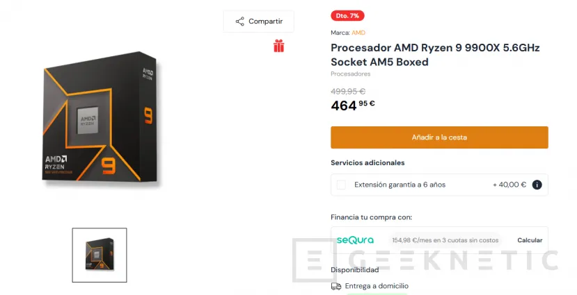 Geeknetic El AMD Ryzen 9 9900X baja hasta los 468,89 euros 2