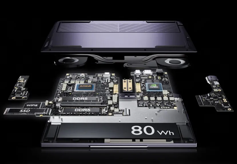 Geeknetic Visto un portátil con diseño modular que incluye una GPU RTX 4060 en una placa separada 1