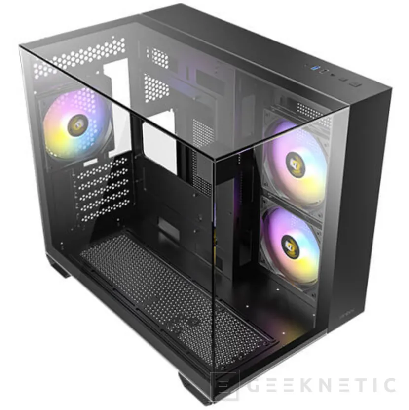 Geeknetic Antec CX600M trio, nueva caja micro ATX paronámica con triple panel de cristal templado 3