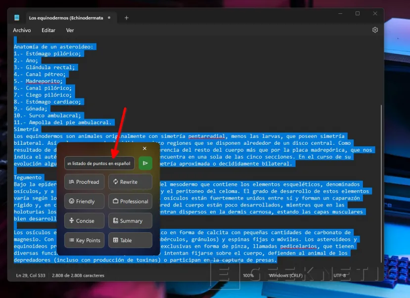 Geeknetic Cómo usar la IA para ayudar a redactar textos en Windows 11 13