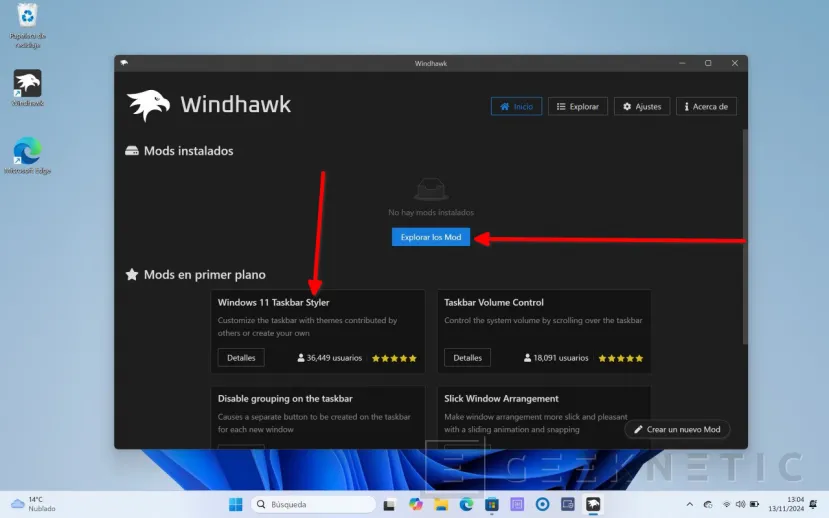 Geeknetic Windhawk: Personaliza Windows 11 con sus Mods 3