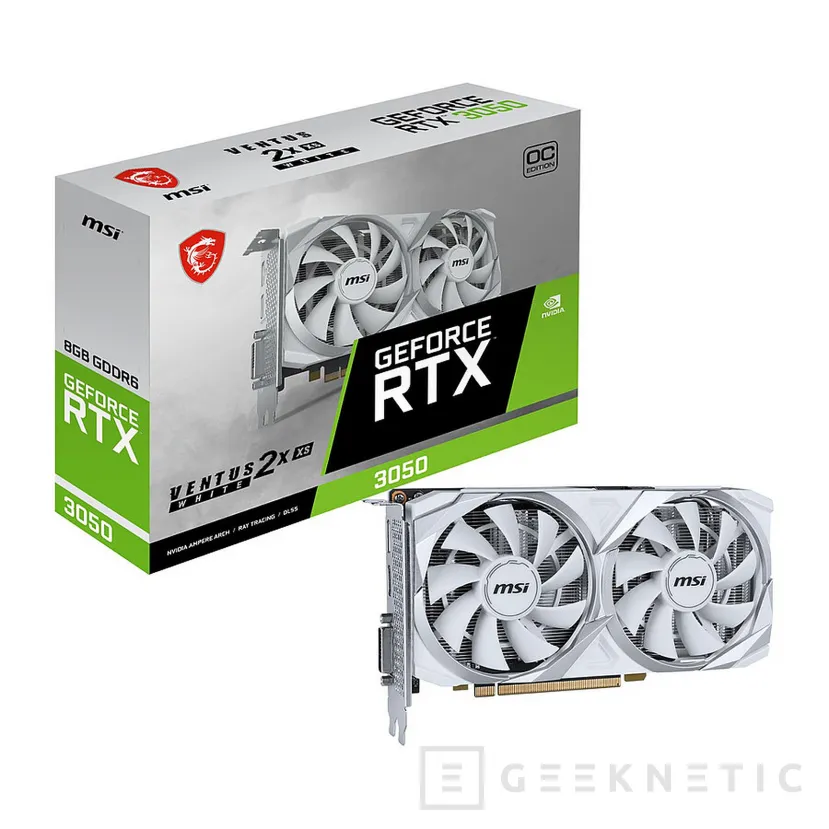 Geeknetic MSI ha lanzado la RTX 3050 Ventus 2X XS en color blanco 1