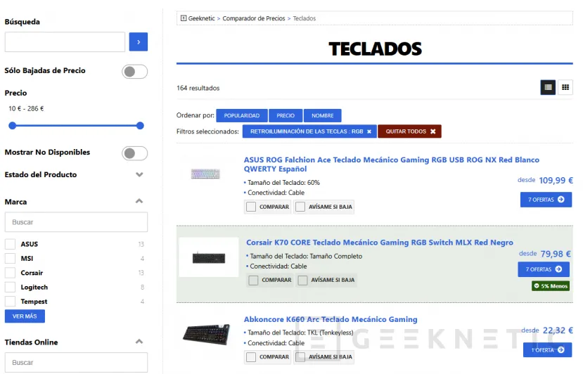 Geeknetic Ya disponible la nueva categoría de Teclados en el Comparador de Precios de Geeknetic 1