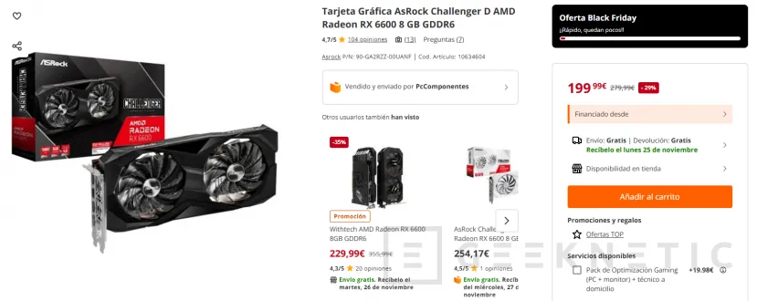 Geeknetic Las ofertas de AMD para este Black Friday, Radeon RX 6600 por 194,95, CPU Ryzen 5 9600X por 284,95 1