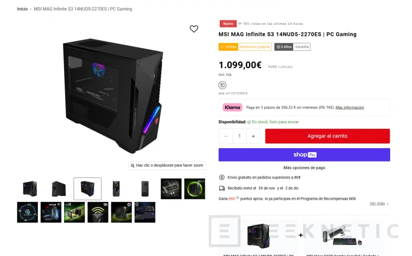 Geeknetic Nuevas ofertas en la tienda MSI con descuentos de hasta el 37% en portátiles monitores y sobremesas 4