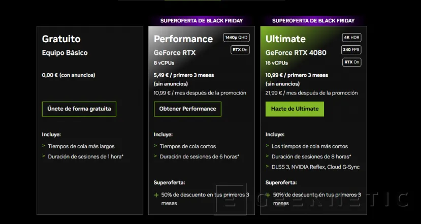 Geeknetic Descuentos del 50% en NVIDIA GeForce Now Ultimate y Performance durante 3 meses 1