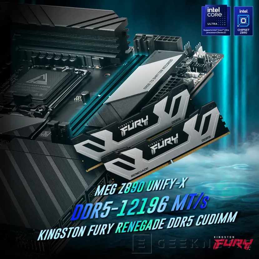 Geeknetic Un overclocker del equipo de MSI consigue poner la RAM Kingston Fury Renegade CUDIMM a 12.196 MT/s 1