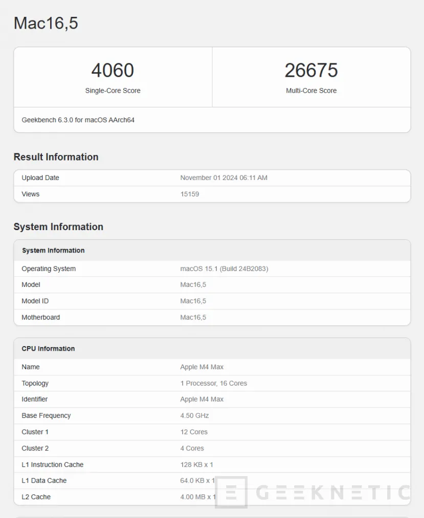 Geeknetic El Apple M4 Max supera en Geekgench 6 en un solo núcleo y multinúcleo a las referencias más potentes de AMD, Intel y Qualcomm 1