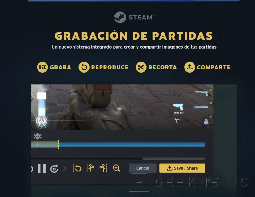 Geeknetic Steam ya permite grabar vídeo de manera nativa en su versión final 1