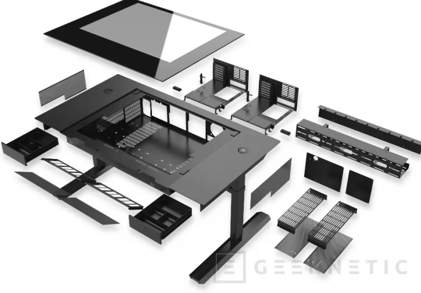 Geeknetic Nueva Lian Li DK07, una caja para 2 PCs de altas prestaciones integrada en una mesa motorizada 2