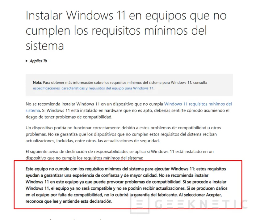 Geeknetic Microsoft now allows you to install Windows 11 without TPM 2.0, although losing support and future updates 2