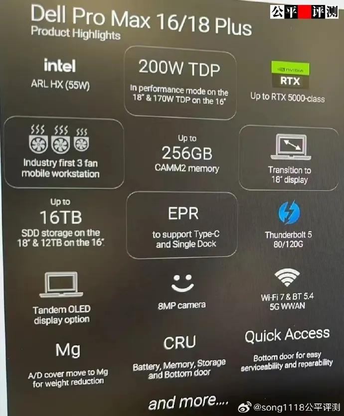 Geeknetic Se filtra el Dell Pro Max 16/18 con procesadores Intel Arrow Lake-H, gráfica NVIDIA RTX 5000 Ada y memoria CAMM2 2