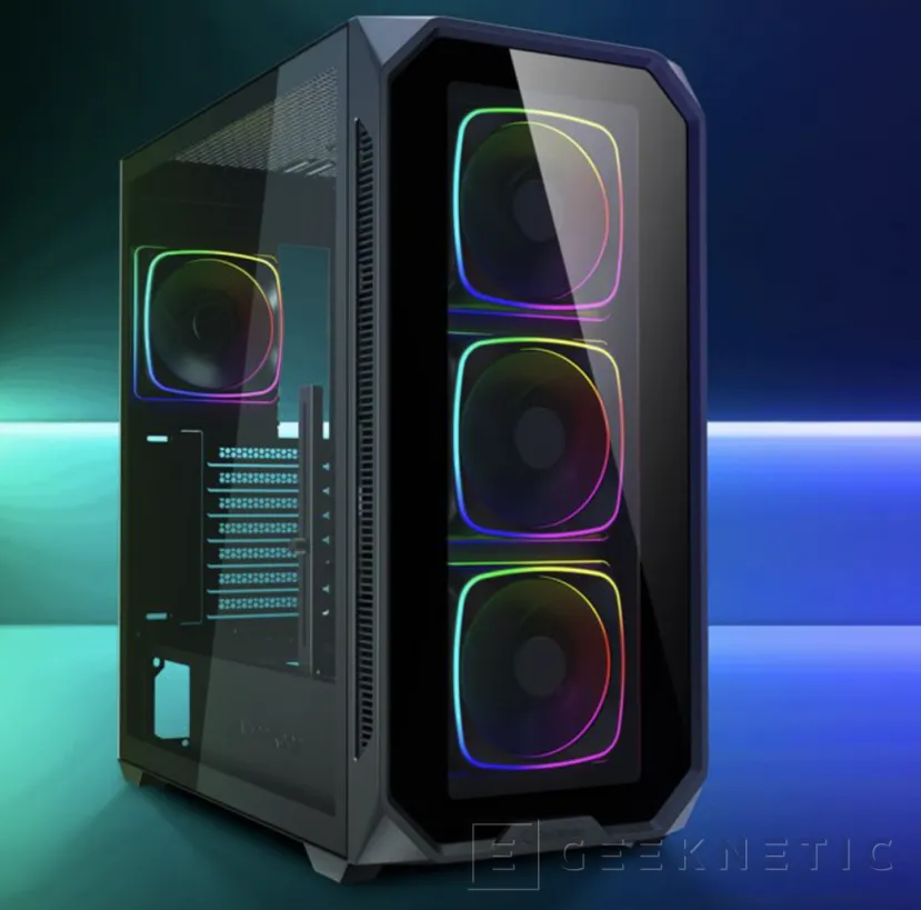 Geeknetic Sharkoon lanza su torre AK5 RGB con soporte BTF y los nuevos ventiladores Shark Light  1