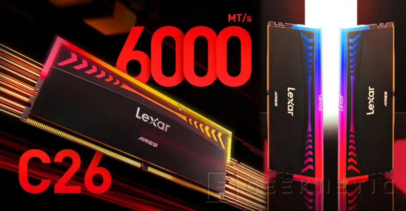 Geeknetic La memoria DDR5 Lexar Ares consigue una velocidad de 6.000 MT/s con latencia CL26 1