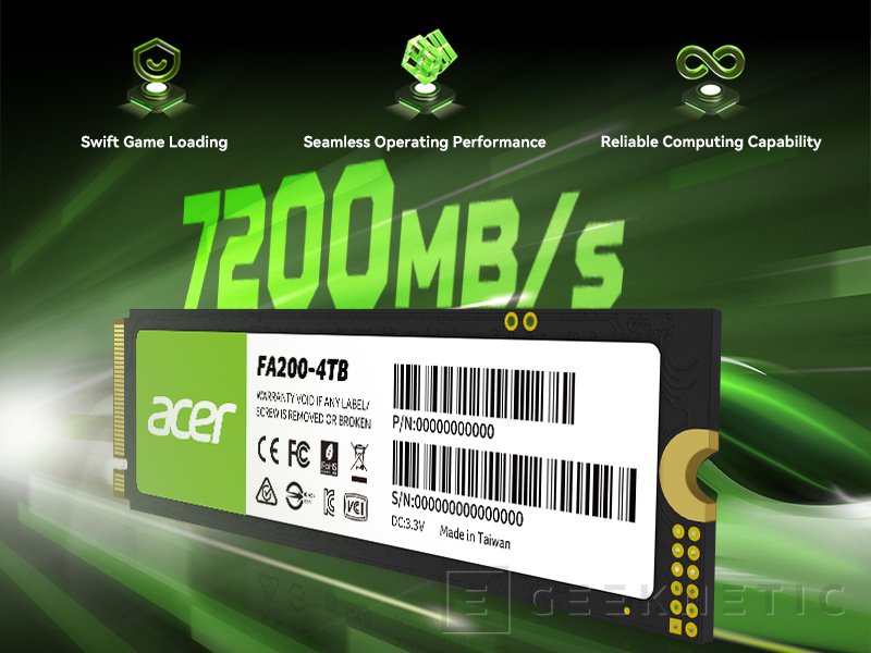 Ya disponible el SSD Acer FA200 con hasta 4 TB y que alcanza los
