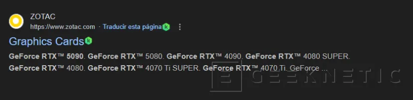 Geeknetic La NVIDIA RTX 5090 contará con 32 GB GDDR7 según una filtración en la web de Zotac 1