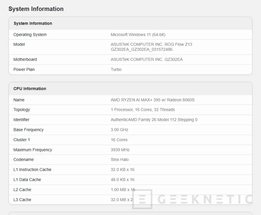 Geeknetic Se deja ver en Geekbench el AMD Ryzen AI MAX+ 395 superando al Ryzen 9 7945HX 1