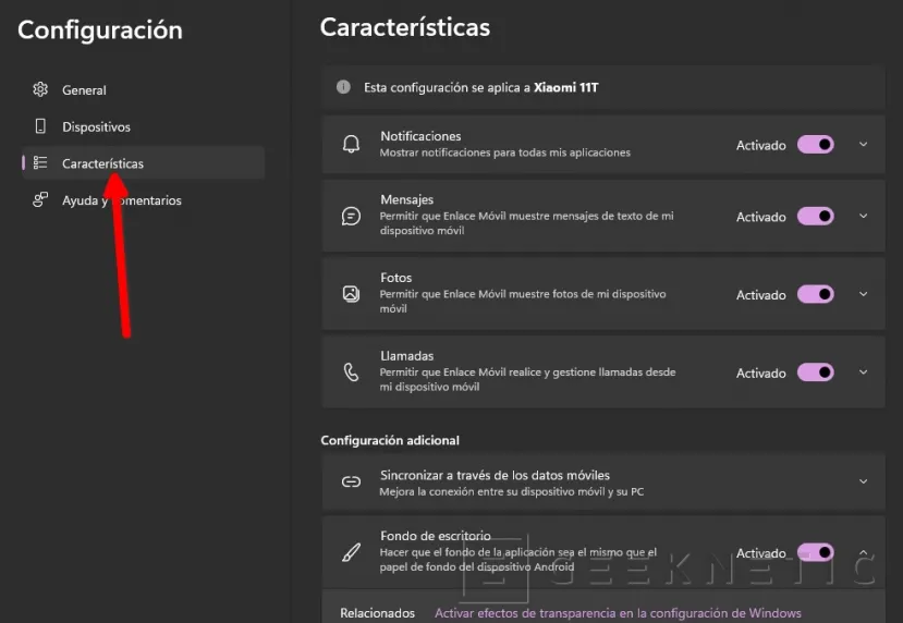 Geeknetic Enlace Móvil: Como configurar y sincronizar el Smartphone desde Windows 11 13