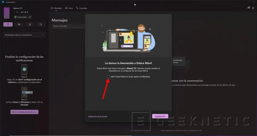 Geeknetic Enlace Móvil: Como configurar y sincronizar el Smartphone desde Windows 11 8