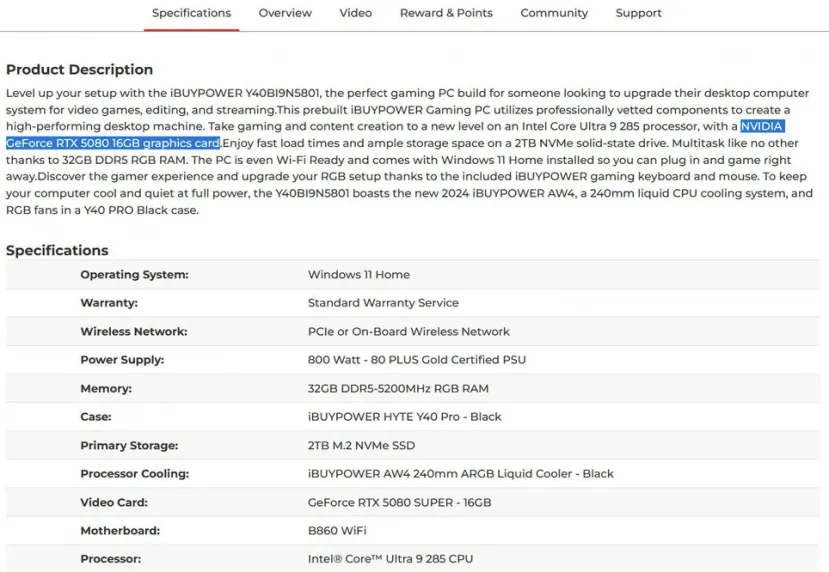 Geeknetic Se filtran varios sobremesas de iBuyPower con RTX 5080 y RTX 5070 Ti 1