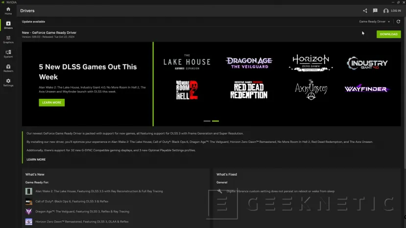 Geeknetic La última versión de los drivers de NVIDIA excluye GeForce Experience en favor de la NVIDIA App 2