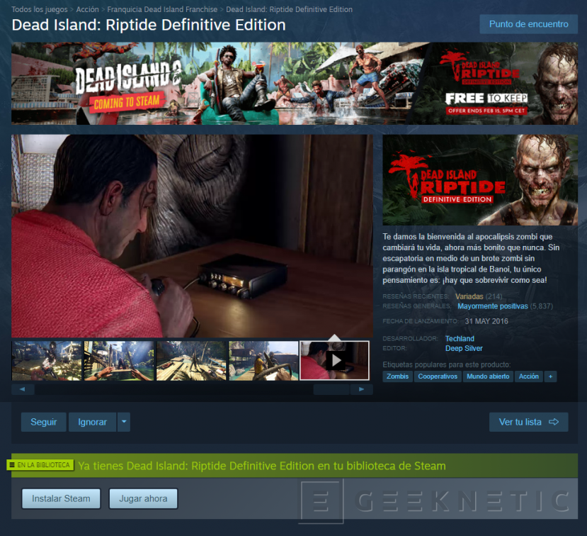 Consigue Gratis Dead Island Riptide: Definitive Edition En Steam ...