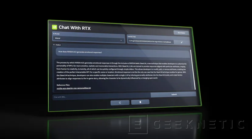 Geeknetic Chat con RTX es el nuevo chatbot que funciona en local aprovechando los núcleos Tensor de las gráficas NVIDIA RTX 1