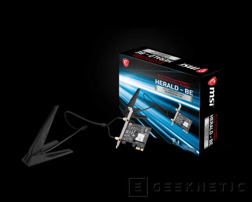 Geeknetic MSI presenta su tarjeta PCIe con WiFi 7 y Bluetooth 5.4 Herald BE NCM865 1