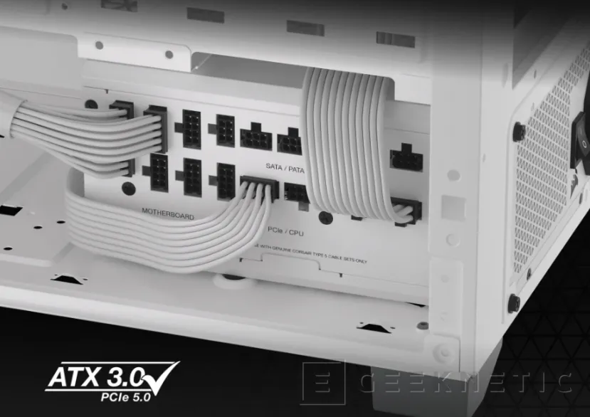 Geeknetic Nuevas fuentes Corsair RMx SHIFT con color blanco y conectores modulares en el lateral 1