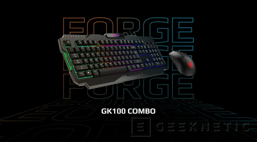 Geeknetic MSI ha presentado su nueva serie de periféricos FORGE con el COMBO GK100 compuesto de teclado y ratón 2