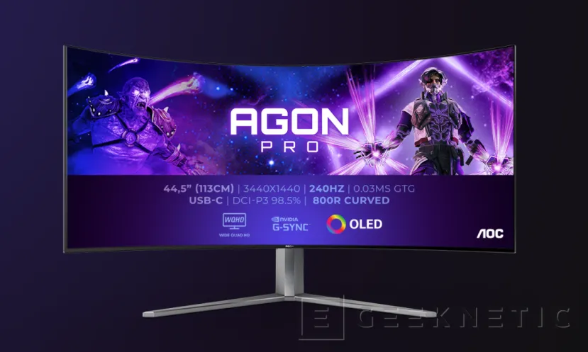 Geeknetic AOC presenta su monitor AGON PRO de 44,5 pulgadas, panel OLED con 240 Hz y curvatura 800R 1