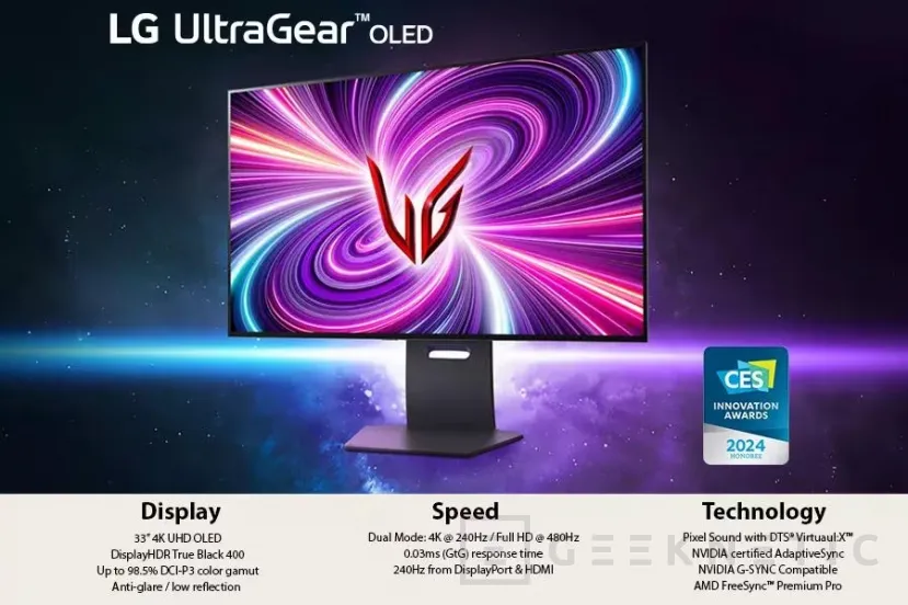 Geeknetic El monitor LG UltraGear con modo dual 4K a 240 Hz y 1080P a 480 Hz ya se puede reservar y costará 1.399 dólares 2