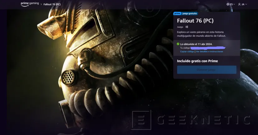 Geeknetic Fallout 76 para PC y Xbox se suma a la oferta de juegos Gratis con Amazon Prime Gaming 1
