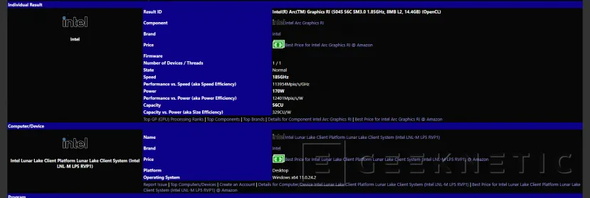 Geeknetic El Intel Lunar Lake rinde mejor en GPU que los Meteor Lake a pesar de tener menor consumo y velocidad 1