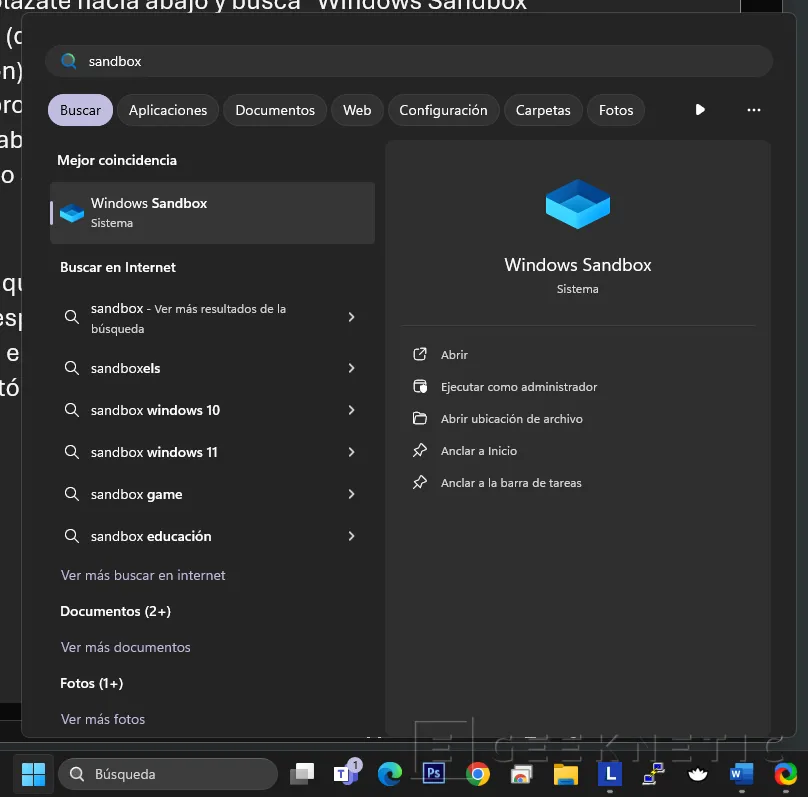 Geeknetic How to use Windows Sandbox in Windows 10/11 to test things without risks 9